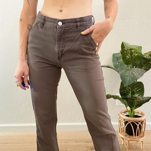 Y2K Calvin Klein Chocolate Brown Mid Rise Cargo Pants - Picture 7 of 8